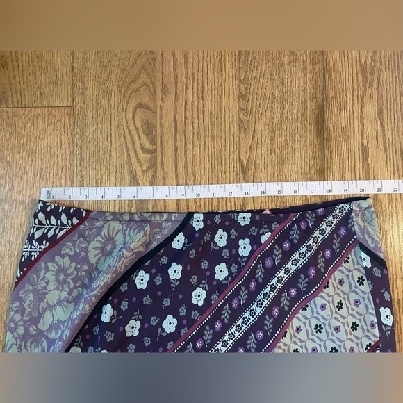 Sunny Leigh Silk Y2K Purple Floral Slip Skirt 2X Fairycore Fae Forest Nymph Boho - Picture 3 of 8